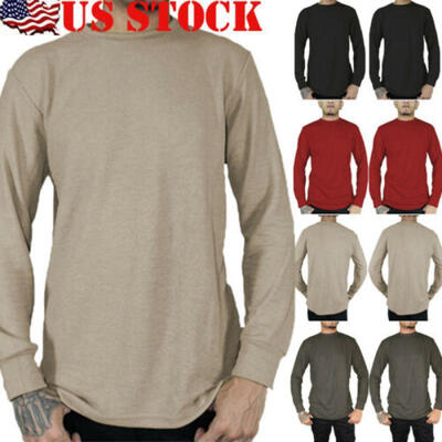 

Mens Slim Fit O Neck Long Sleeve Muscle Tee Shirts Casual T-shirt Tops Blouse