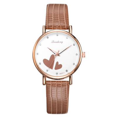 

Korean version of the personality love word quartz watch trend fashion mirror casual watch pu watch