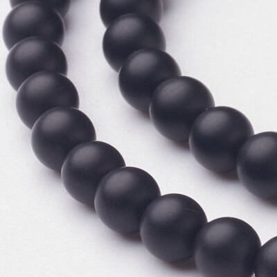 

Natural Black Agate Beads Strands Grade A Frosted Round Dyed & Heated 4mm Hole 1mm about 95pcsstrand 155