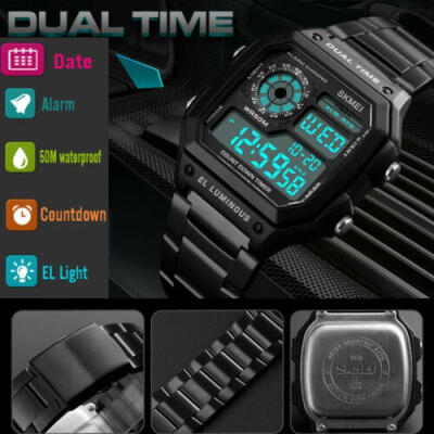 

MEN WOMEN Sport Watch Digital LCD Waterproof Electronic Quartz Wristwatches