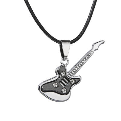 

6 Designs Pendant Chains Gift Accessories Music Jewelry instruments Choker Stainless Steel Guitar Necklaces punk rock Necklace