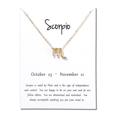 

Message Card 12 Constellations Necklace Woman Jewelry 12 Zodiac Sign Tag Pendant Necklace Birthday Gifts