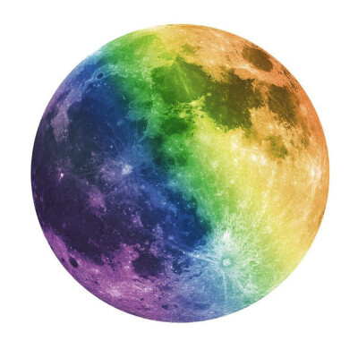 

〖Follure〗40cm 3D Large Moon Fluorescent Wall Sticker Removable Glow In The Dark Sticker