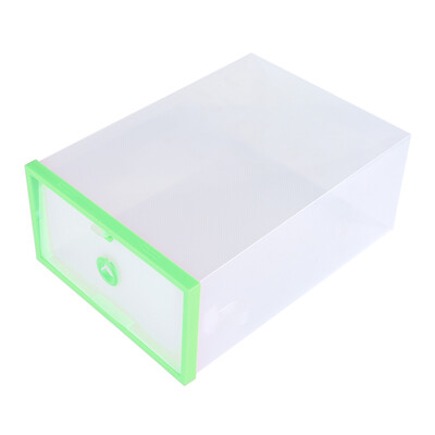 

2 PCS Transparent Foldable Plastic Drawer Shoe Case Storage Stackable Box Organizer Stackable Shoes Box Foldable Shoes Case