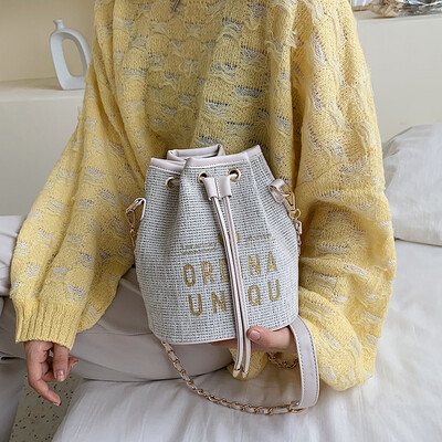 

Advanced sense bag 2019 popular womens bag new foreign gas bucket bag wild ins Messenger bag fashion shoulder bag