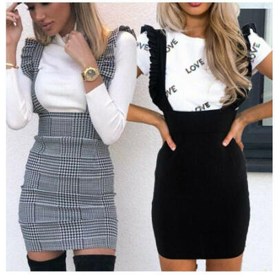 

Women Ladies High Waist Suspender Skirt Dress Pencil Stretch Bodycon Dress -XL