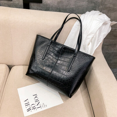 

Spring&summer big bag female 2019 new Korean version of the sleek minimalist stone pattern casual wild large capacity single shoulder bag