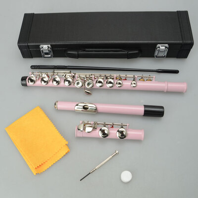 

Ktaxon Cupronickel C 16 Closed Holes Concert Band Flute for Student Pink