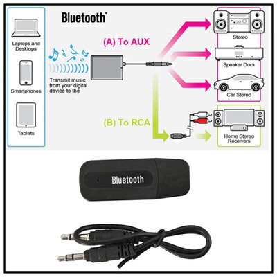 

〖Follure〗35mm Wireless Bluetooth 21 EDR USB AUX Audio Music Receiver Adapter