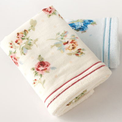 

Garden Lovers Rose Floral Printed Face Towels 100 Cotton for Bath Wash Hand Hair Bathroom Wedding Decoration Gift 2PcsLot