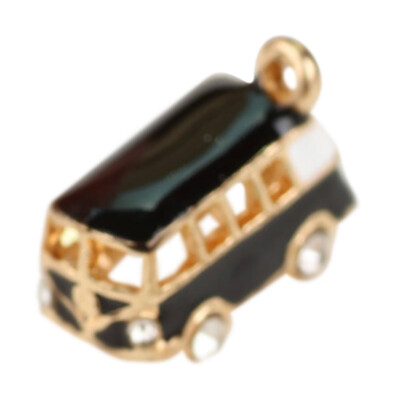 

Three-dimensional Bus With Diamond Pendant Drop Oil Alloy Pretty Vintage