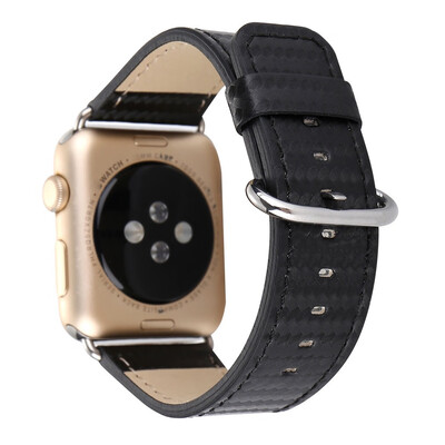

Gobestart Carbon Fiber Leather Strap Replacement Watch Band For Apple Watch 42mm