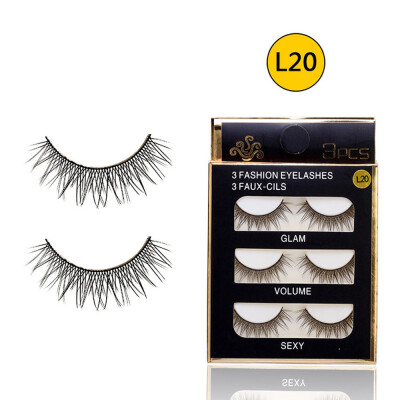 

〖Follure〗Soft 3 Pairs Long Makeup Cross Thick False Eyelashes Eye Lashes Nautral