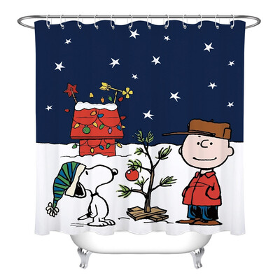 

Siaonvr Custom Merry Christmas Fabric Waterproof Bathroom Shower Curtain 66 x 72