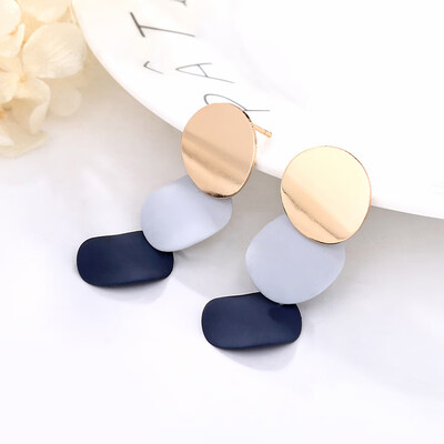 

Minimalist Big Round Drop Earrings for Women Geometric Metal Paint Circle Dangle Earrings Trendy Party Jewelry Wholesale