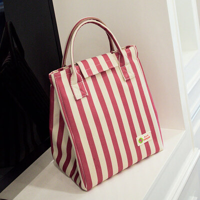 

1Pc Oxford Cloth Stripe Insulated Lunch Box Bag Waterproof Outdoor Portable