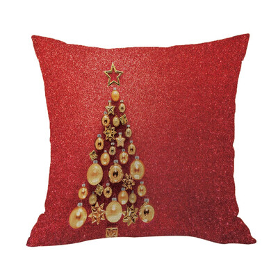 

Tailored Happy Christmas Pillow Cases Linen Sofa Cushion Cover Home Decor Pillow Core