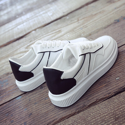 

White shoes womens shoes students flat-bottomed white shoes Korean version of Joker thick-soled canvas shoes street casual chic b