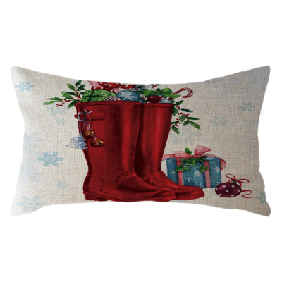 

Tailored Christmas Santa Claus Pillow Case Linen 30x50cm Throw Cushion Cover Home Decor