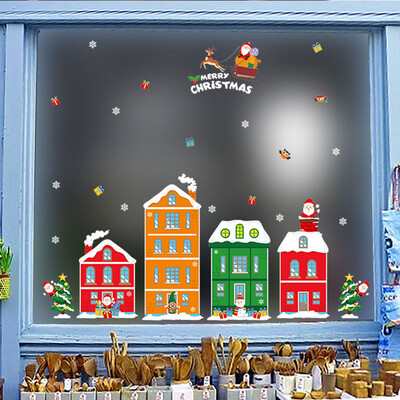 

Siaonvr Cartoon Snowman Santa Window Sticker Christmas Gift Home Decor Sticker