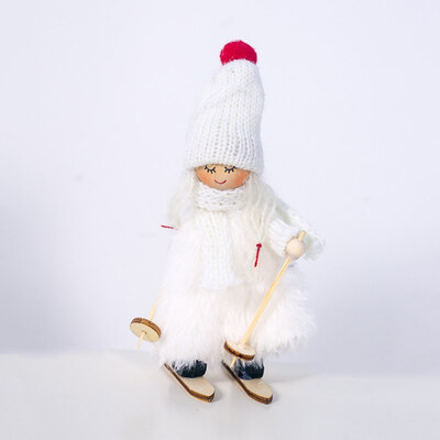 

Christmas Angel Lovely Doll Girl Ski Pendant Christmas Tree Decoration For Home Xmas Party Kids Gift Bedroom Decoration