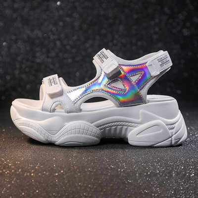 

Sandals female summer student Korean version of the fashion movement thick bottom spree to increase daddy ins
