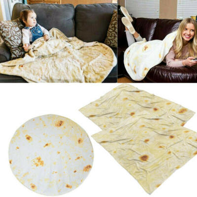 

New Burrito Blanket Throw Tortilla Texture Soft Fleece Throw Blanket Super Soft