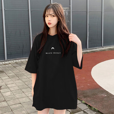 

Summer Womens New Style Fashion Design Casual Elegant Round Neck Letter Print Short Sleeve Loose Pullover Simple T-Shirt