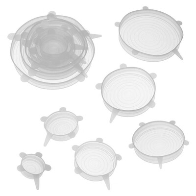 

12pcs Heat Resistant Silicone Stretch Lids Food Wrap Bowl Pot Pan Cover