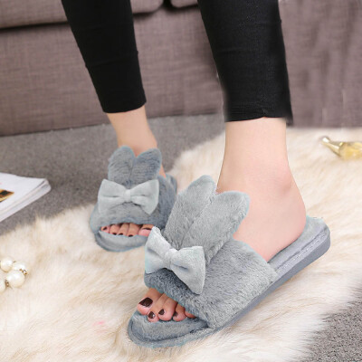 

Rose Winter Womens Indoor Home Shoes Faux Fur Warm Slippers