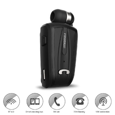 

Fineblue F-V6 Wireless Bluetooth Earphones In-ear Headset Business Headphones Bluetooth 40 Wear Clip Hands-free with Mic