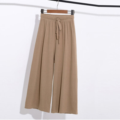 

Fashion Women Leisure High Waist Trousers Loose Pants Pure Color Long Pants