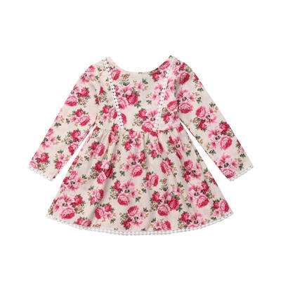 

Goodlook Baby Girls Lovely Floral Long Sleeve Dress Party Dress Beach Princess Skirts Outfits Carajean