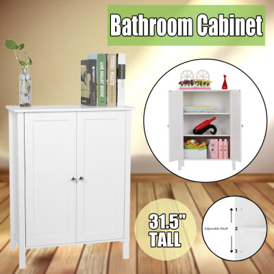 

Durable Bathroom Cabinet Adjust Shelf Home Kitchen Storage Cupboard Floor Stand