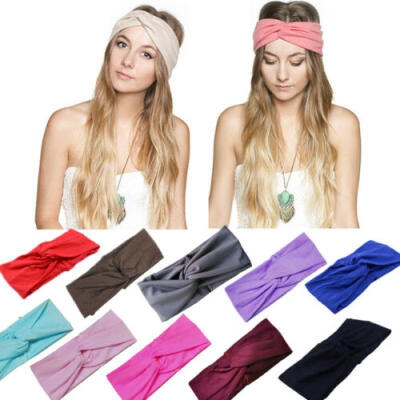 

New Women Cotton Turban Head Wrap Headband Twisted Knotted Hair Band