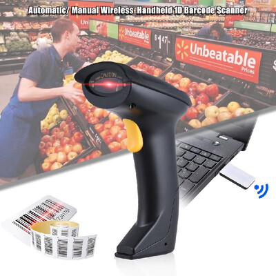 

Automatic Manual 24G Wireless Handheld 1D Barcode Scanner Reader Supports Reverse Type Bar Code Scanning with USB Receiver for