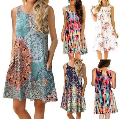 

Women Boho Casual Evening Party Cocktail Beach Dress Sundress One-Piece New