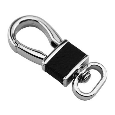 

Men Boys Waist Hanging Leather Keychain Metal Snap Clip Hook Keyrings Key Holders Business Accessories
