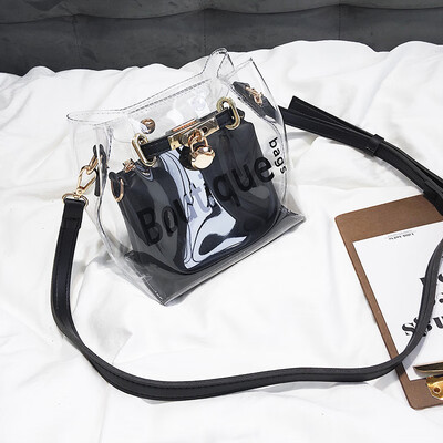 

Net red on the new summer transparent bag new 2019 Korean version of Joker jelly bag shoulder slung womens bags tide