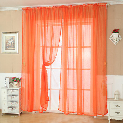 

Gobestart Solid Color Tulle Door Window Curtain Drape Panel Sheer Scarf Valance OR