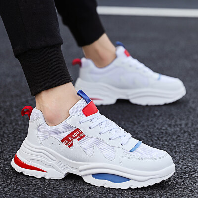 

Summer sports&leisure couple white shoes mens net shoes breathable white old mans shoes Korean version of the trend of wild tide shoes