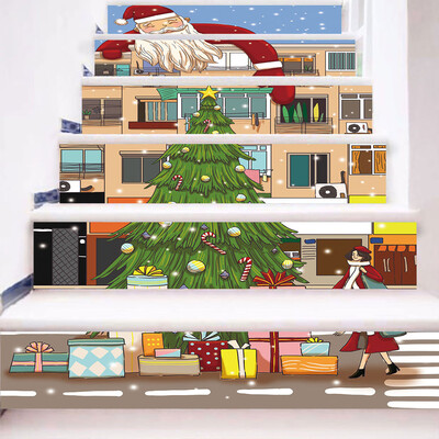 

Tailored Christmas 3D Simulation stair stickers Waterproof Wall Stickers DIY Home Decor