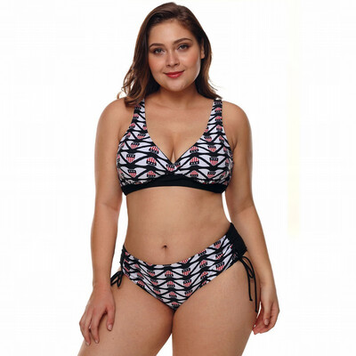

Plus Size strap strapless strapless chest pad split swimsuit