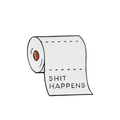 

Toilet Paper Roll Brooch Metal Badge Funny Words Letters Pin Clothes Bag Costume Decorations