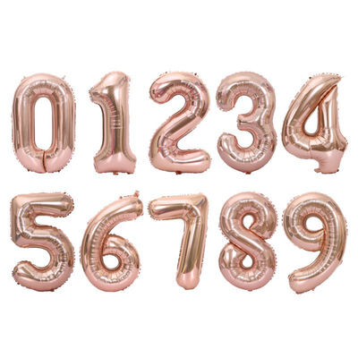 

1pc 40inch Rose Gold Sliver Pink Black Blue 0-9 Number Balloons Aluminum Foil Helium Happy Birthday Anniversary Party Decoration