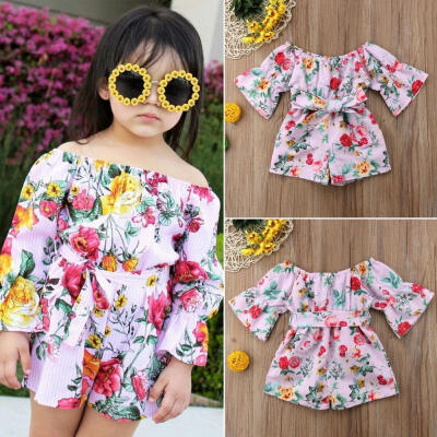 

Newborn Infant Kids Baby Girl Floral Romper Jumpsuit Playsuit Bodysuit Outfit UK