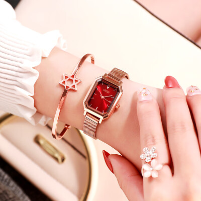 

Korean retro mini watch womens mesh belt with tide small dial thin strap female quartz watch