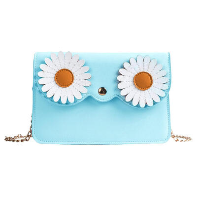 

Cute Women Girl Leather Shoulder Bags Mini Flower Flap Chain Crossbody Bags