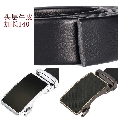 

Longer layer of leather automatic buckle belt Mens leather belt fat mans large size 140 business pants belt