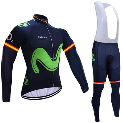 

UCI 2018 pro team Movistar winter thermal fleece cycling jersey bike clothing set ropa ciclismo invierno bicycle clothes kit